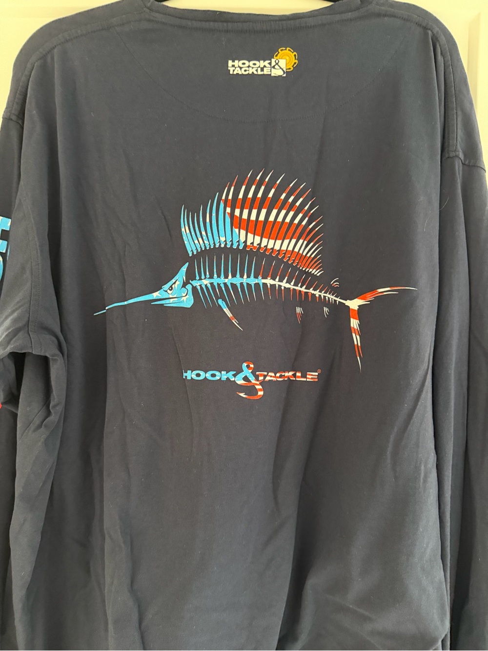 Hook & Tackle Men's Long Sleeve Graphic Fishing Tee - Navy